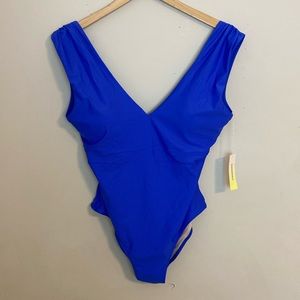 Summersalt Ruched Blackflip One Piece Bathing Suit NWT in Blue size 14 Beach